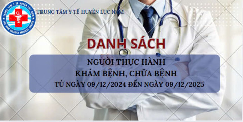 Danh sách người thực hành khám bệnh, chữa bệnh từ ngày 09/12/2024 đến 09/12/2025