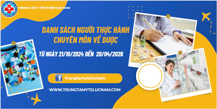 Danh sách người thực hành chuyên môn về Dược từ ngày 21/10/2024 đến 20/04/2026